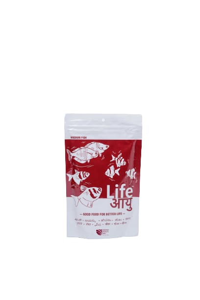 Life AAyu Colour Red Fish Food for Medium Sized Fish -Pack of 2