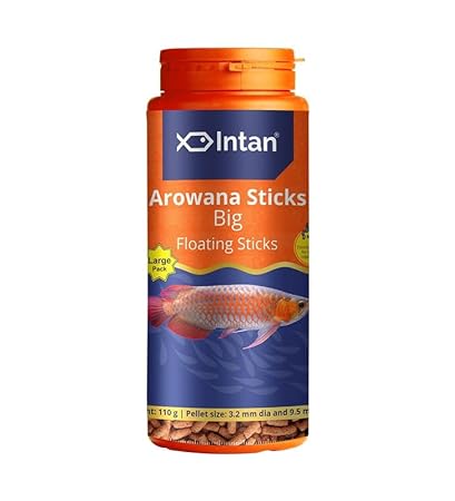 Intan Arowana Big Floating Stick Large Pack 110 Gram, Pellet Size 3.2 mm Dia and 9.5 mm